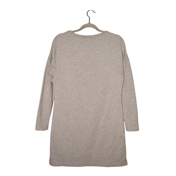 BOSTON PROPER $139 Gray Embellished Sequin Fringe Tunic Shift Dress Boho Small - Picture 2 of 4